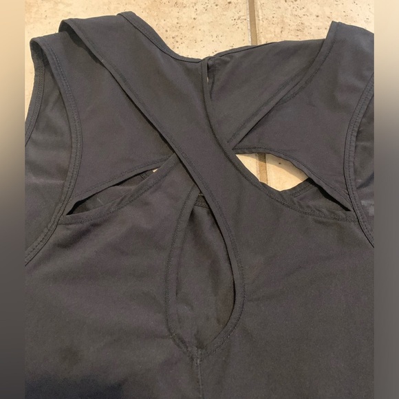 EH! STRONG Black Workout Tank Top with Criss-Cross Back | 3X Plus Size - Picture 5 of 7